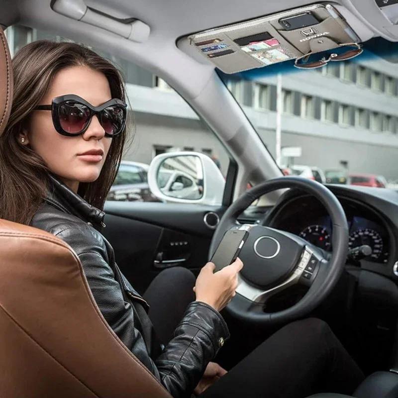 For Honda Car Sun Visor Point Type Multi-function Storage Bag Car Accessories For Honda Civic Accord Crider City XRV CRV HRV Ins