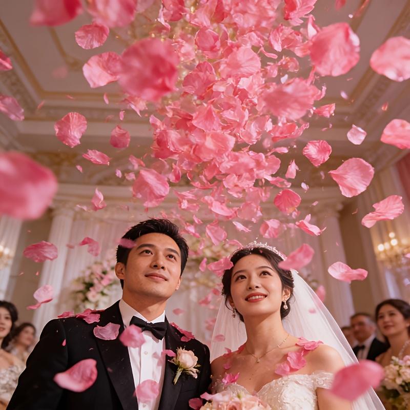 1 pièce 1000 pièces/paquet Pétales de Fleurs Artificielles | Roses de Mariage Roses Artificielles Pour Fiançailles Demande en Mariage Et Saint-Valentin Fabriqués en Plastique