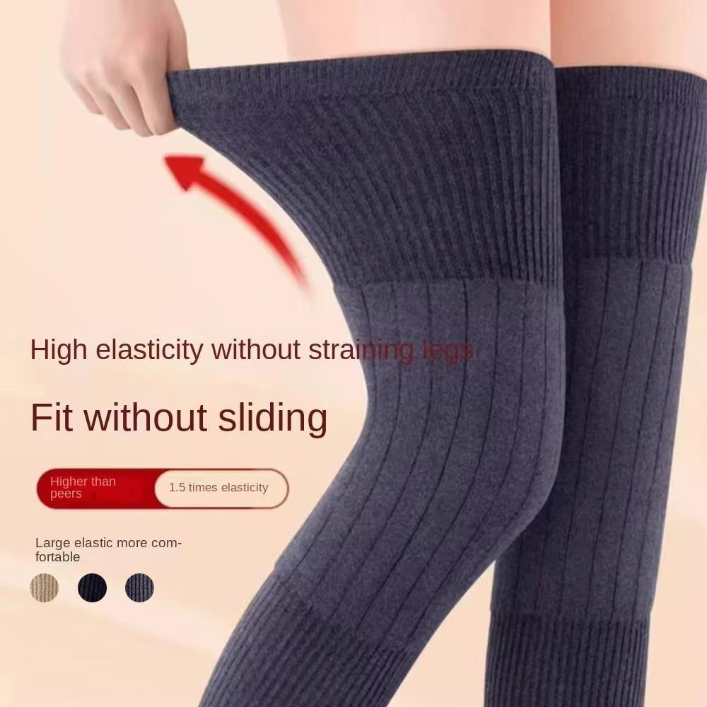Cashmere Leg Warmers Knee Protector Windproof Coldproof Wool Kneepad Leg Sleeves for Women Men Unisex Winter Warm