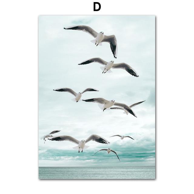 Nordic Landscape Palm Tree Beach Watchtower Wall Nature Art Posters Prints Pictures For Living Room Canvas Painting Home Decor