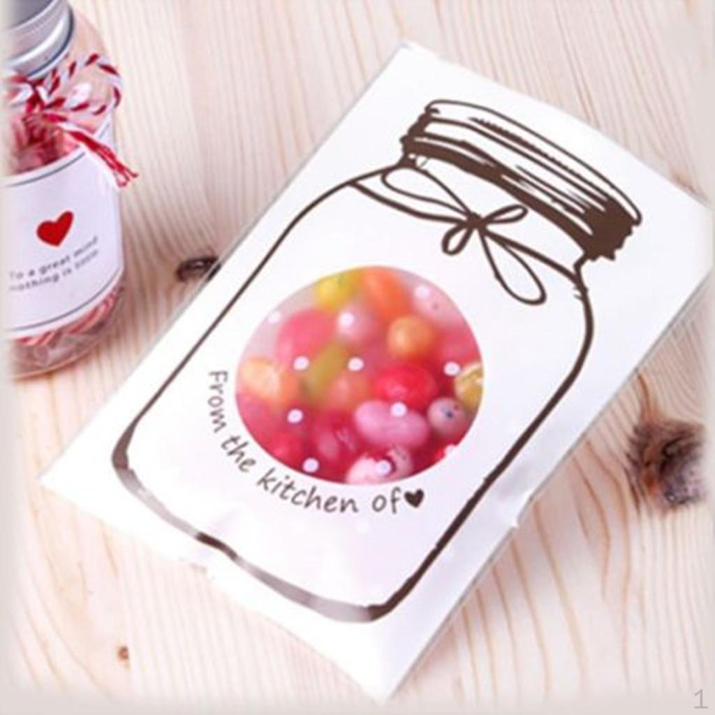 

100pcs Self- , Gift Bag, Candy Pouch Case Pouch, bottle - White, 7*10+3cm