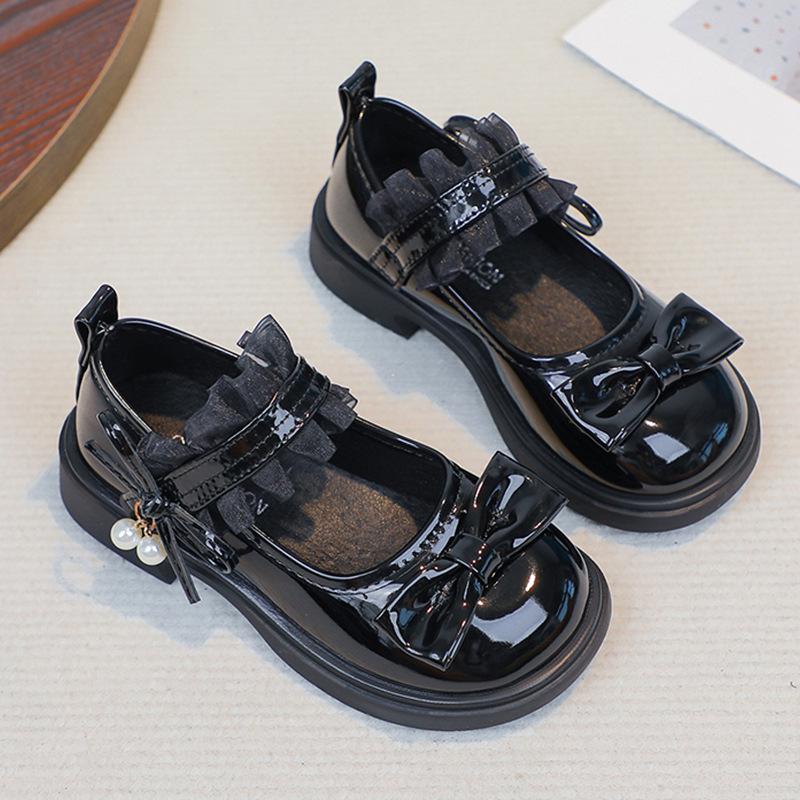 

Girls Pearl Lace Leather Mary Janes - Non-slip Soft Sole Princess Shoes for Spring/Autumn Size 32-37 Full Set 5 Pairs