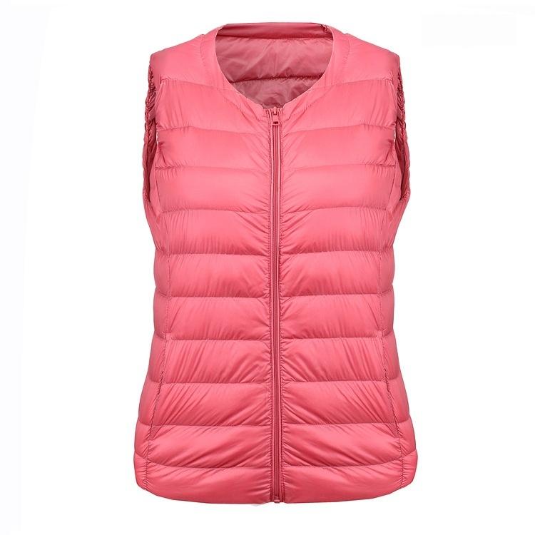 Women Sleeveless Zipper Down Jackets Autumn Winter Liner Warm Women's Vests Ultralight White Duck Down Vest
