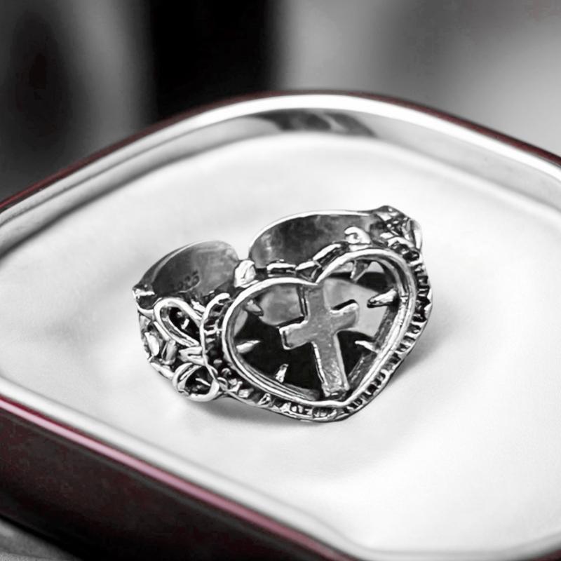 Modern Love Crosses Statement Ring Trendy Minimalist Finger Rings Jewelry For Casual Or Formal Occasions Gift