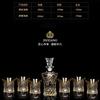 Gold Thread Crystal Glass Whisky Wine Set 7 Piece Luxury Drinking Cups for Home Bar
