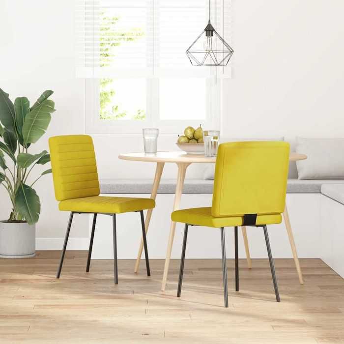 VidaXL Chaises à manger lot de 2 Jaune Velours 4101163
