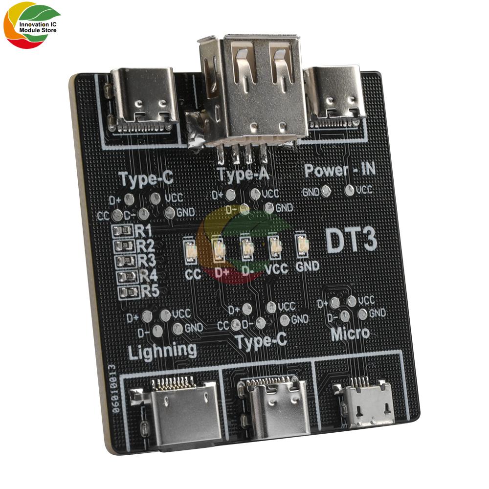 Data Line Detection Board DT1 Micro Type-c Interface USB Data Cable Detection Board Switch USB Data Cable Tester Portable