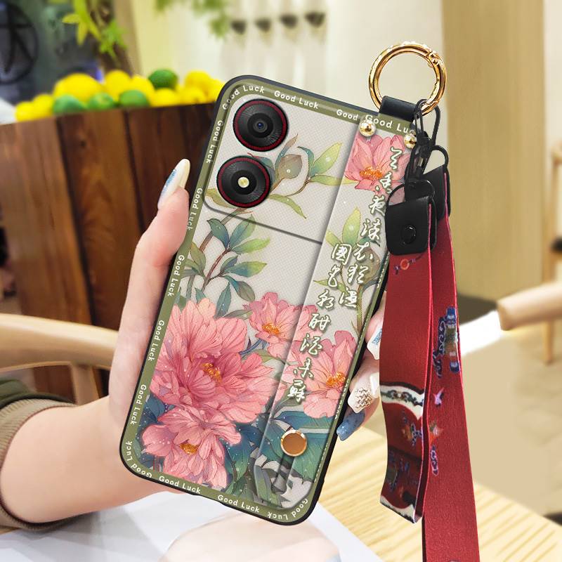 Wristband Wrist Strap Phone Case For ZTE Blade A34 Durable Fashion Phone Holder Protective Anti-dust Shockproof Lanyard