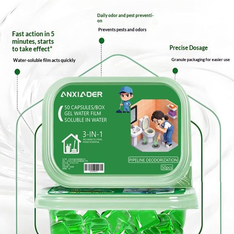 30/50 Pezzi Detergente per Scarichi Rimuovi Odori Deodorante Gel Profumato Per Lavandini Scarichi Gel Film d'Acqua Solubile in Acqua Cucina Bagno