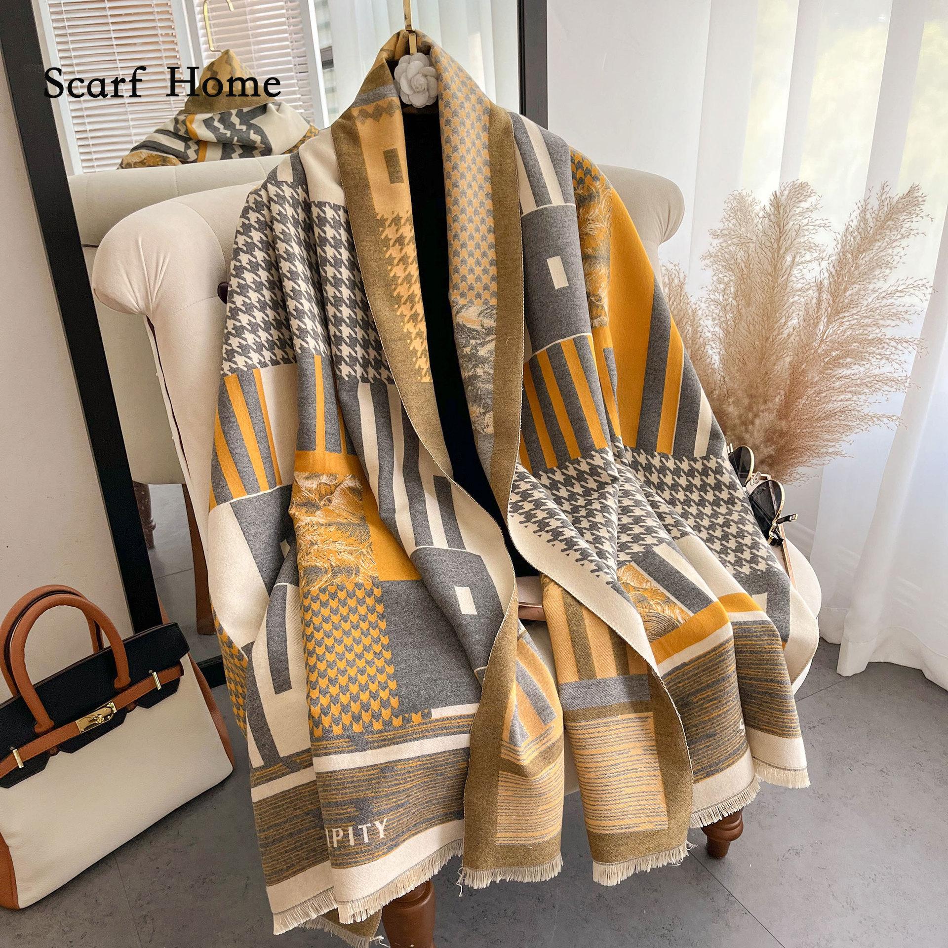 

Высококачественные роскошные кашемировые шарфы, утолщенный теплый шейный шарф для женщин