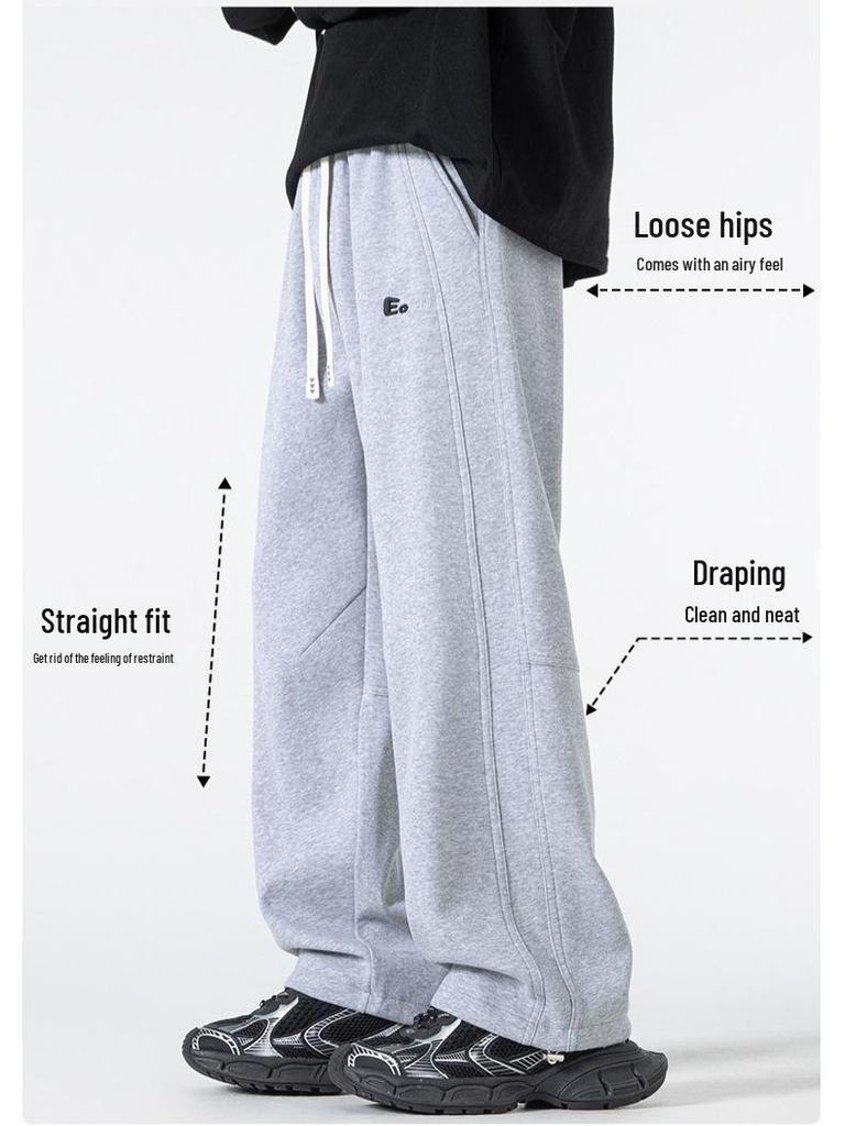 Men's Heavyweight Fleece-Lined Casual Sweatpants for Autumn & Winter