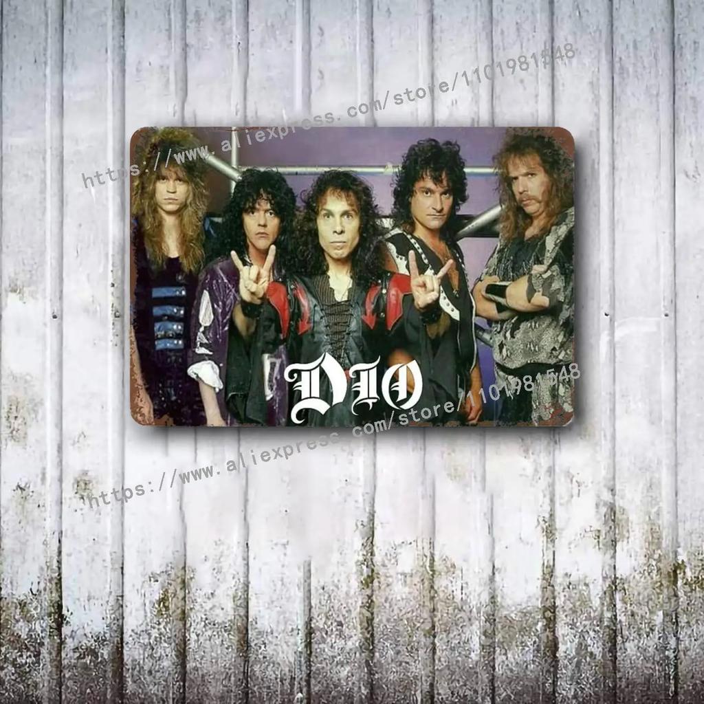 Dio Bands Metal Decor Poster Vintage Tin Sign Metal Sign Decorative Plaque for Pub Bar Man Cave Club Wall Decoration
