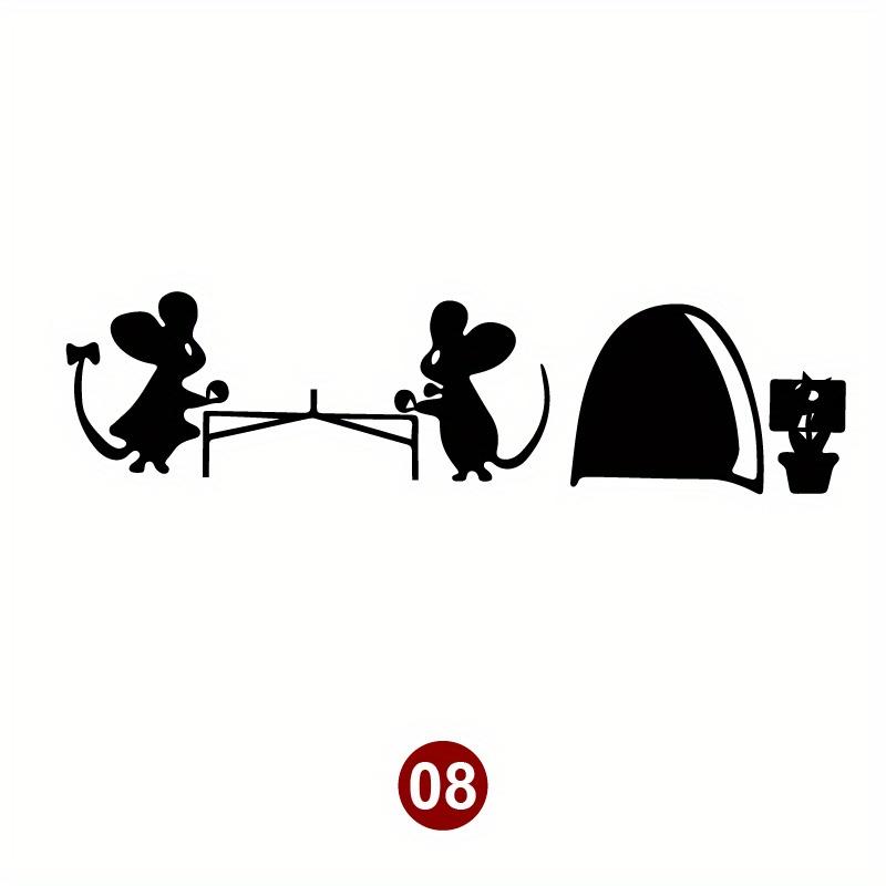 Lovely Mouse Black Car Decals Auto Window Bumper Body Removable Vinyl Decals Animal Auto Accessories Water-Repellent Ornament