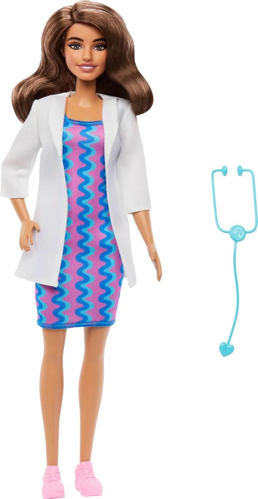 Barbie Work with Doctor Doll House for Pretend Ages 3 and JKF76 Barbie! Dress-Up Play, Up, Pink/Blue,