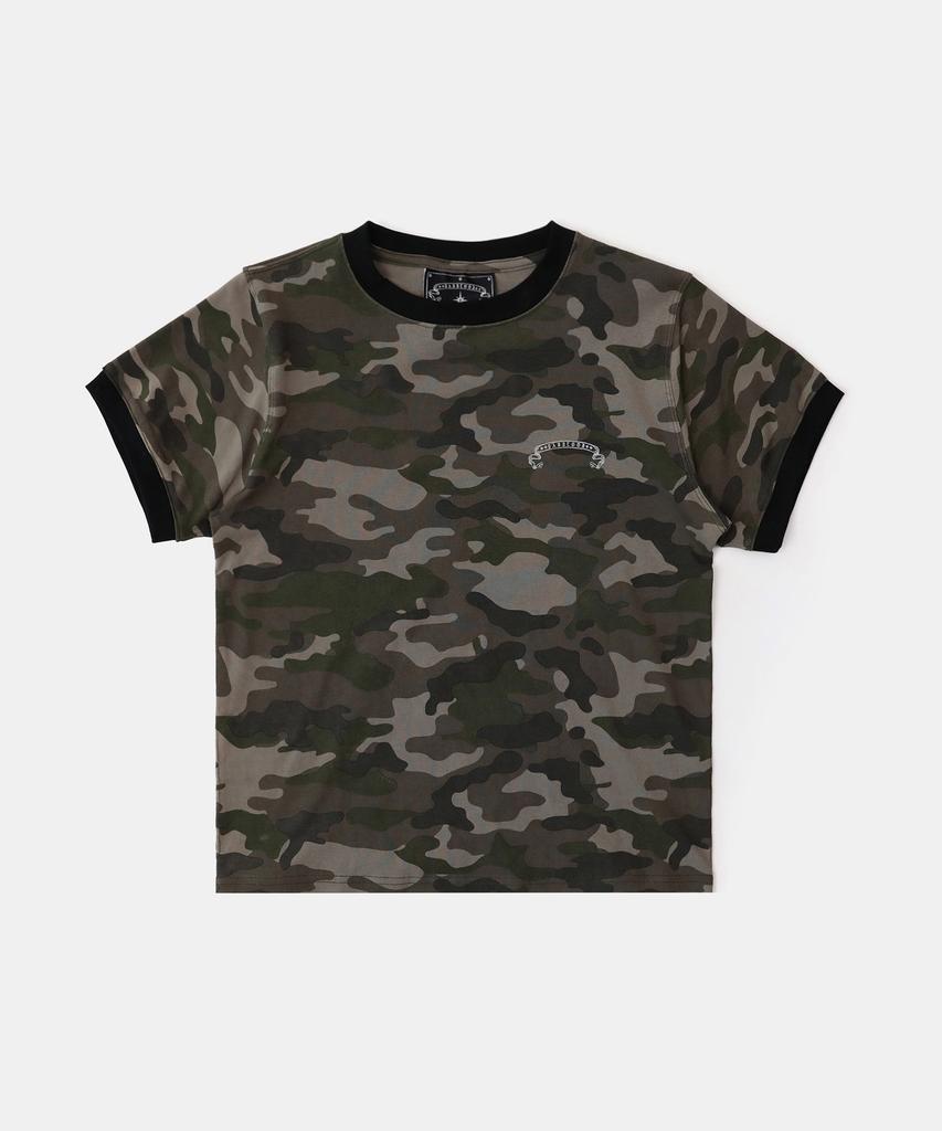 BADBLOOD Cosmo Reflective Ringer T-Shirt - Green Camo