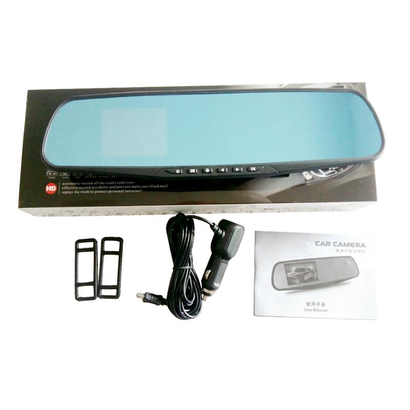 720P HD Car Rearview Mirror Driving Recorder Blue Screen Anti-glare 2.8 Inch Blue Mirror Default Initial Language English