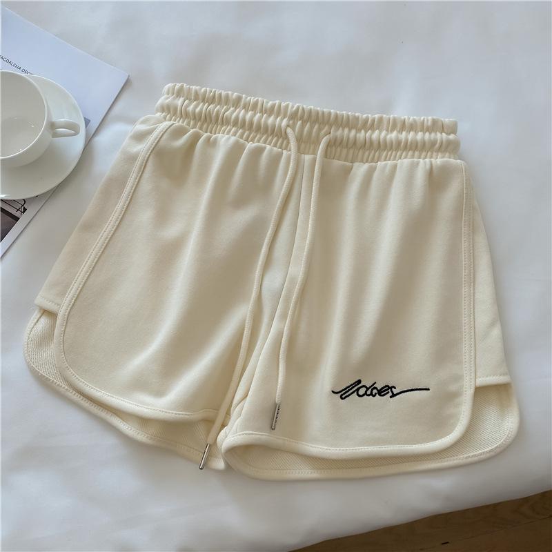 

Летняя Свободная Верхняя Одежда Домашние Шорты С Высокой Посадкой Повседневные Спортивные Широкие Шорты для Йоги Женские Шорты XXL бежевый