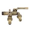 Outdoor Double Taps Water Faucet Kit 34in Inlet Wall Mounted Brass Frost Proof Outside Antique