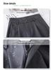 Women's Gray Wide-Leg Suit Pants: 2025 Spring/Summer Draping Straight-Leg Loose Trousers