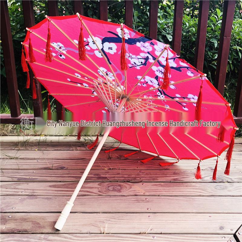 Traditional Hanfu Umbrella with Tassels for Women's Costumes and Children's Photoshoots