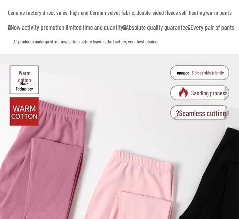 High-Waisted Heating Fleece Leggings - 2025 Slimming, Double Brushed, Elastic for Autumn/Winter