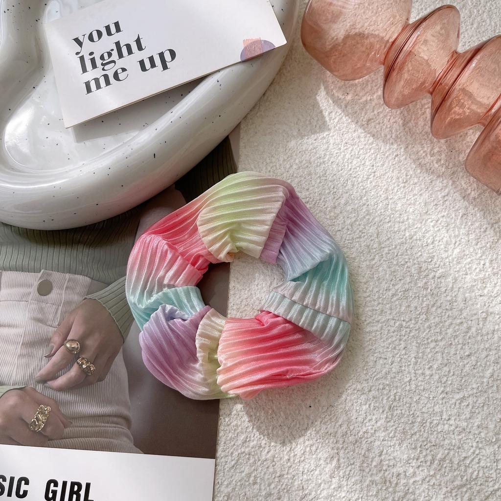 New European and American Style Tie-dye Knot Cross Hairband Striped Wide Headband Pleated Hair Scrunchies Women Hair Accessories