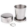 Folded Retractable Cup Keychain Collapsible Cups Tableware Stainless Steel Folding Cup  Outdoor