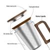 Office Tea Mug with Walnut Wood Handle and Glass Infuser