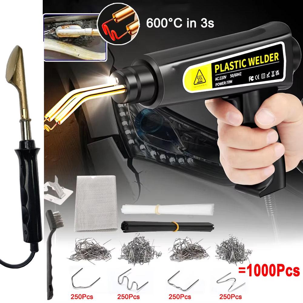 Plastic Welding Machine 70/100W Hot Stapler Plastic Bumper Soldering Iron Garage Tools PVC Welder Gun  Car Bumpers Repair Kit
