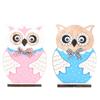 Eye-catching Wooden Owl Decor In Bright Colors Ideal For Easter Celebrations And Festive Decorations