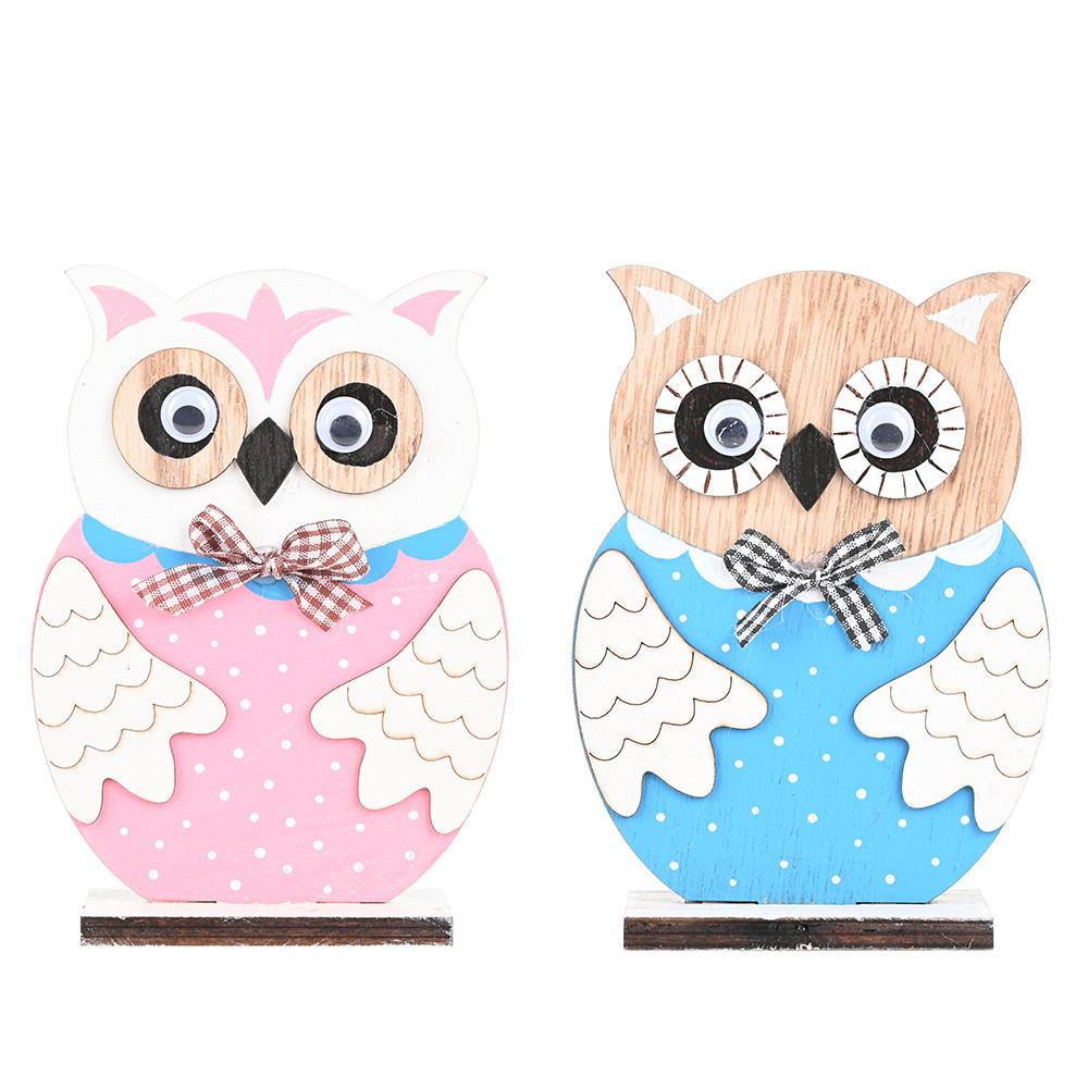Eye-catching Wooden Owl Decor In Bright Colors Ideal For Easter Celebrations And Festive Decorations