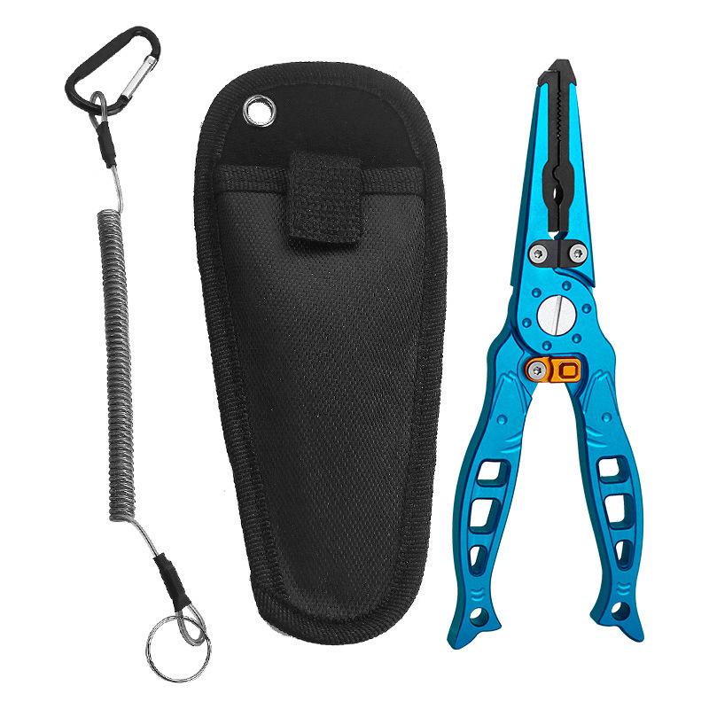 Fish-Shaped Aviation Aluminum Fishing Pliers with Split Ring and Line Cutter