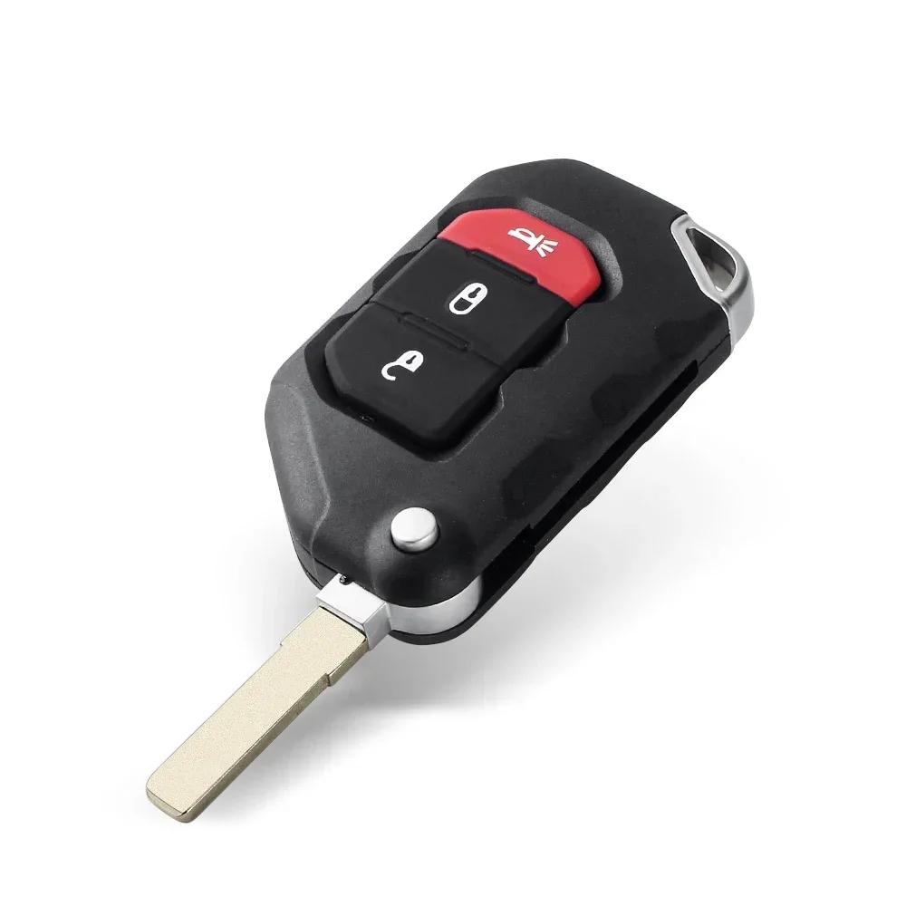 2 / 3 / 4 Buttons Flip Folding Remote Car Key Shell Case For Jeep Wrangler Gladiator Auto Smart Keys Fob