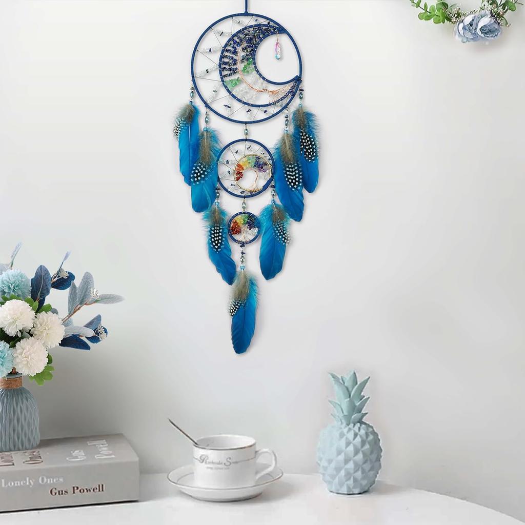Dream Catchers for Adults,Dream Catchers Boys,Dream Catcher Wall Hangings,Crystal Tree of Life Dream Catcher,Large Moon Design Wall Hanging for