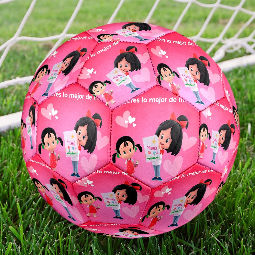 Cleo And Cuquin Size 5 Soccer Ball,Indoor/Outdoor Suitable for Training Matches Tournaments Practice Games Perfect Gift for Fan