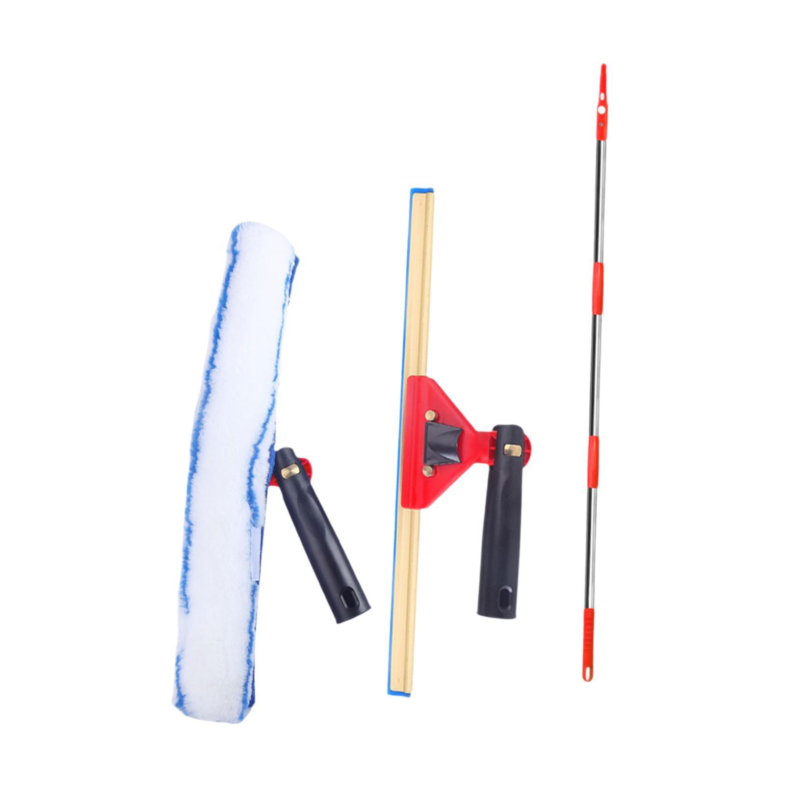 

3 шт. скребка для мытья окон, набор для мытья окон с длинным выдвижным скребком для террасы, ванной, душа, автомобиля, сада красный