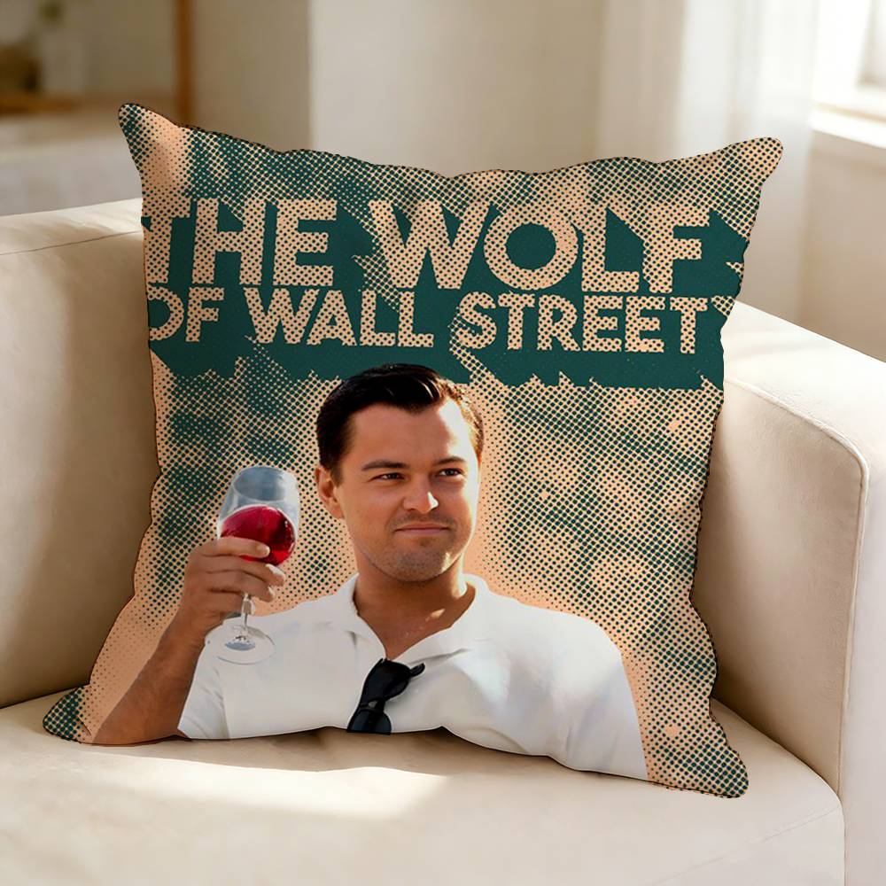 TThe Wolf of Wall Street MOVIE Square DoubleSided printed Pillow Case Bedroom Bedside Pillow Sofa Cushion Cover