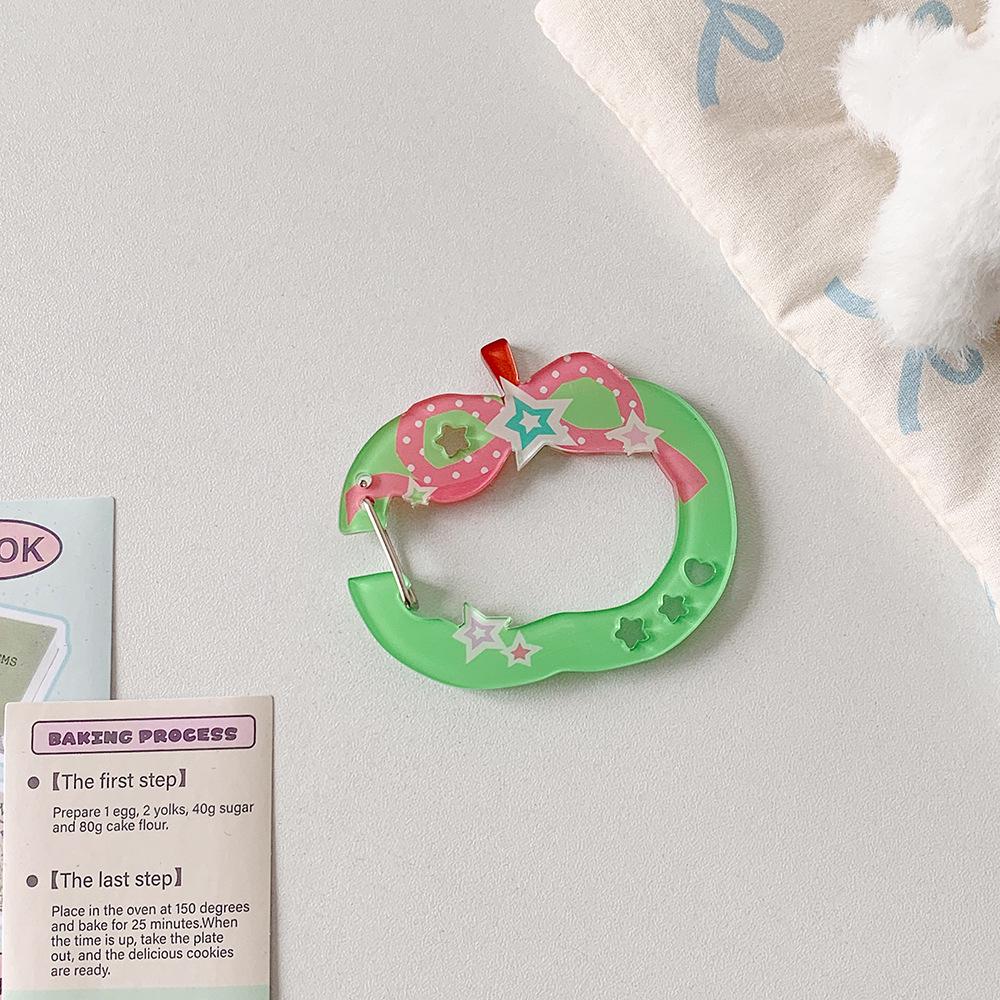 Sweet Girl Acrylic Carabiner Keychain Accessory - Cute Ita Bag Pendant