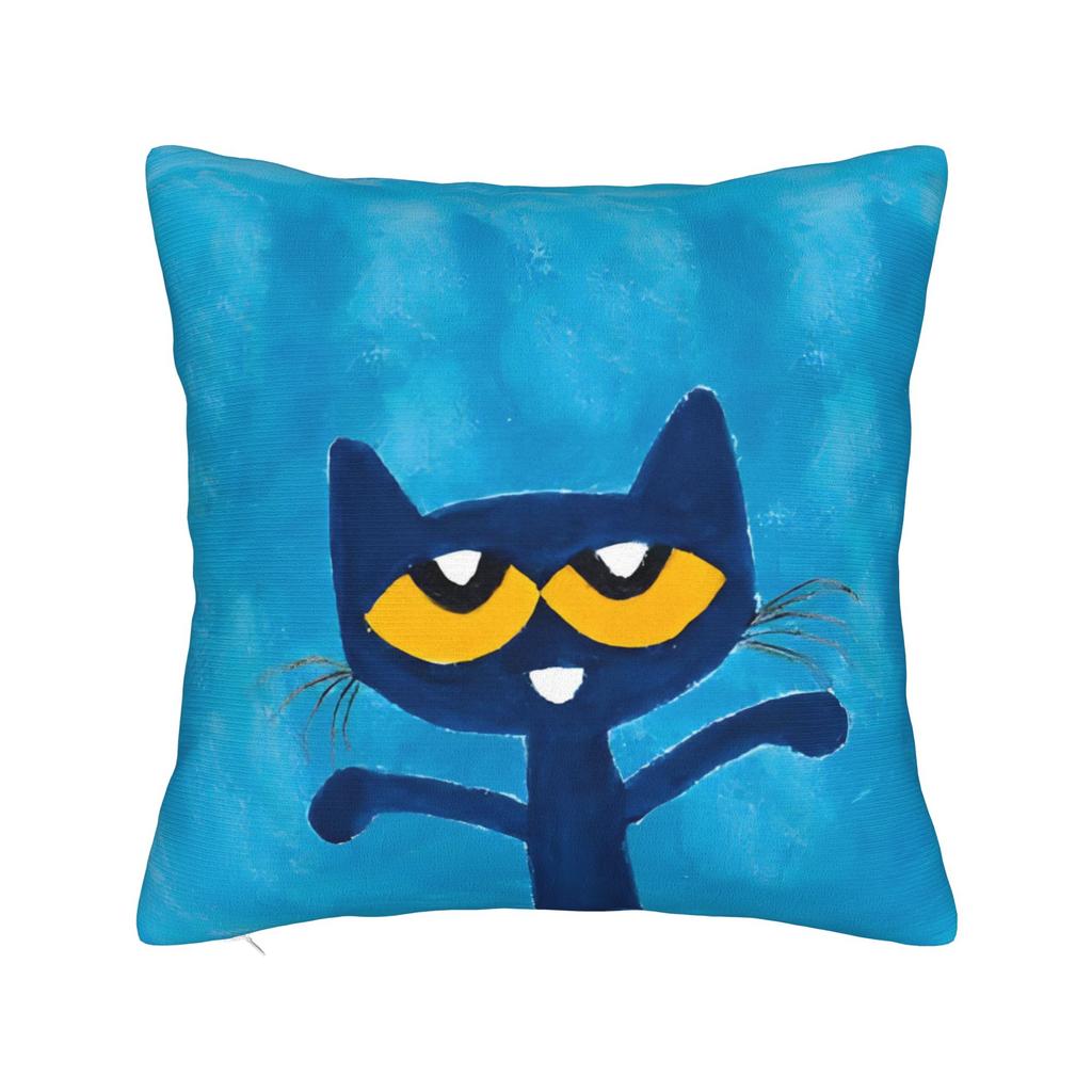 Cartoon Movies Cat Book Petes the cat Throw Pillow Cover Polyester Cushions for Sofa Fashion Pillowcover Home Decor