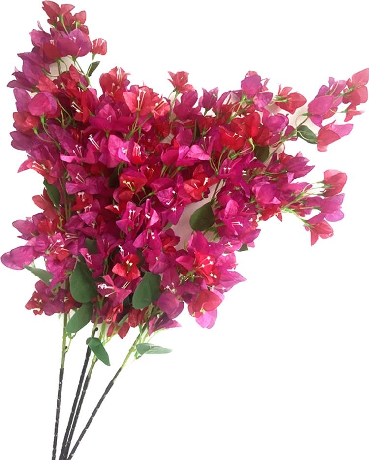 5pcs Artificial Bougainvillea Flower with Long Stem  Silk Bougainvillea Spectabilis Blossom Tree Branch