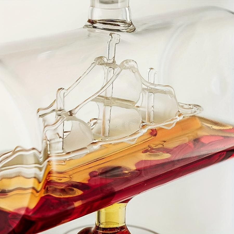 Nautical 1000ml Whiskey & Wine Decanter Set - Includes 4 Globe Glasses Elegant Home Bar Gift for Men and Dad