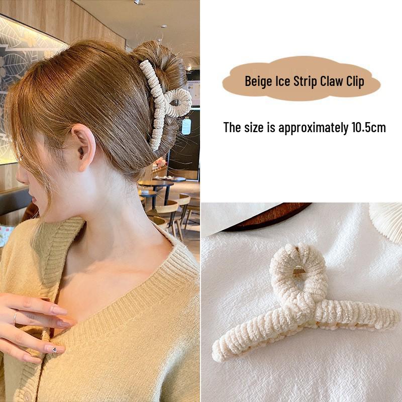 Korean Style Plush Bow Hair Clip with Tassel - Autumn/Winter Women's Hair Accessory