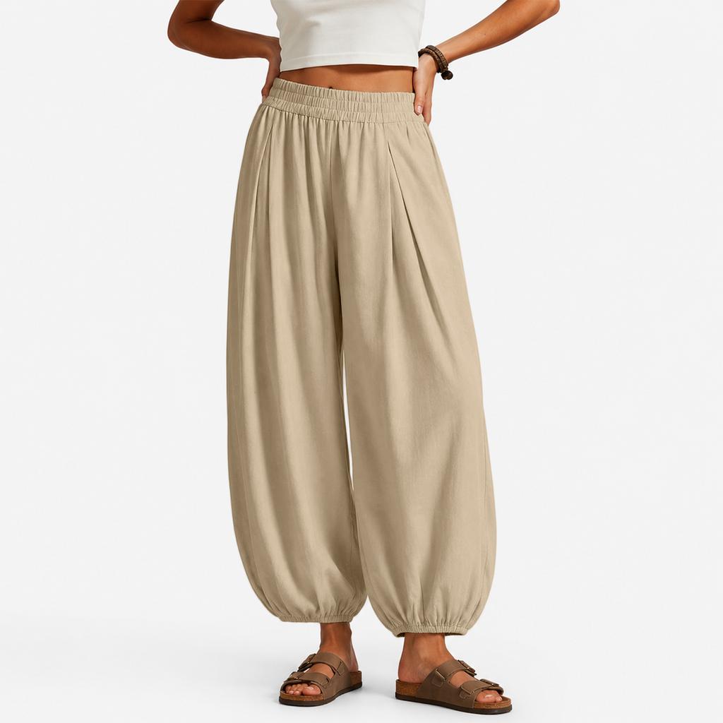 Relaxed European and American Minimalist Fashion Wide-leg Versatile Casual Pants for Women
