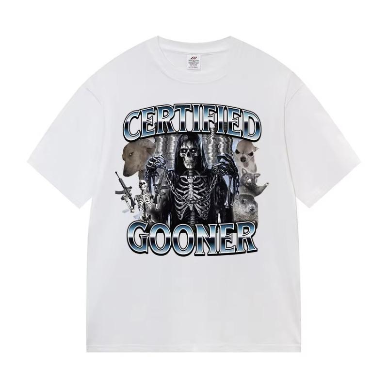 Funny Certified Gooner Screaming Possum Meme T Shirts Women Vintage Fashion Short Sleeve T-shirt O-Neck Unisex Cotton T-shirt