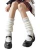 Knitting Jk Women's White Long Leg Warmers, Leg Socks, Autumn and Winter Thermal Protection Lolita Pile Socks Lolita