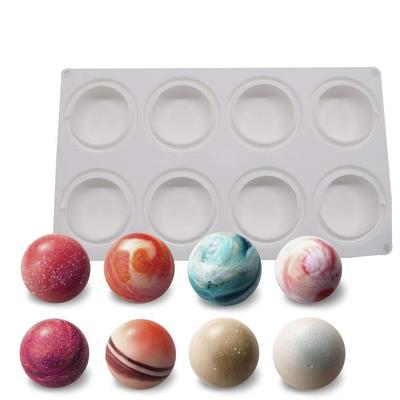 Multifunctional Silicone Model Mousse Cake Mold, Mousse Mold, Baking Mold, Ice Cream Mold (8-hole Round Mold)