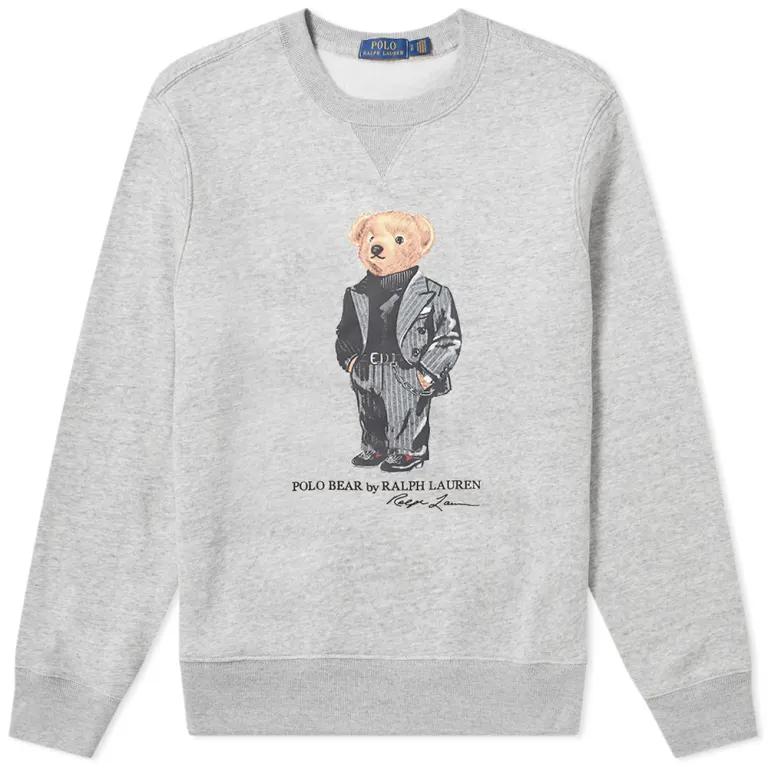

Polo Ralph Lauren Bear Graphic Crewneck Fleece Sweatshirt Men sweatshirt Gray MNPOKNI16810750-D86 L