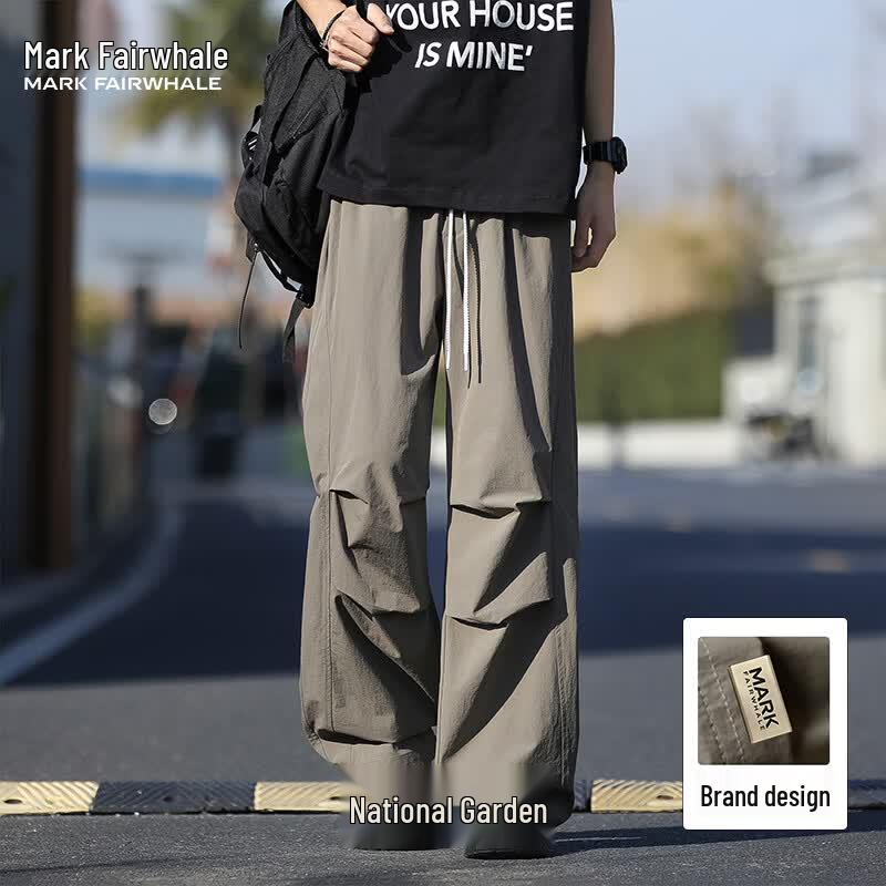 Mark Fairwhale Men s Lightweight Ice Silk Wide-Leg Cargo Pants XL