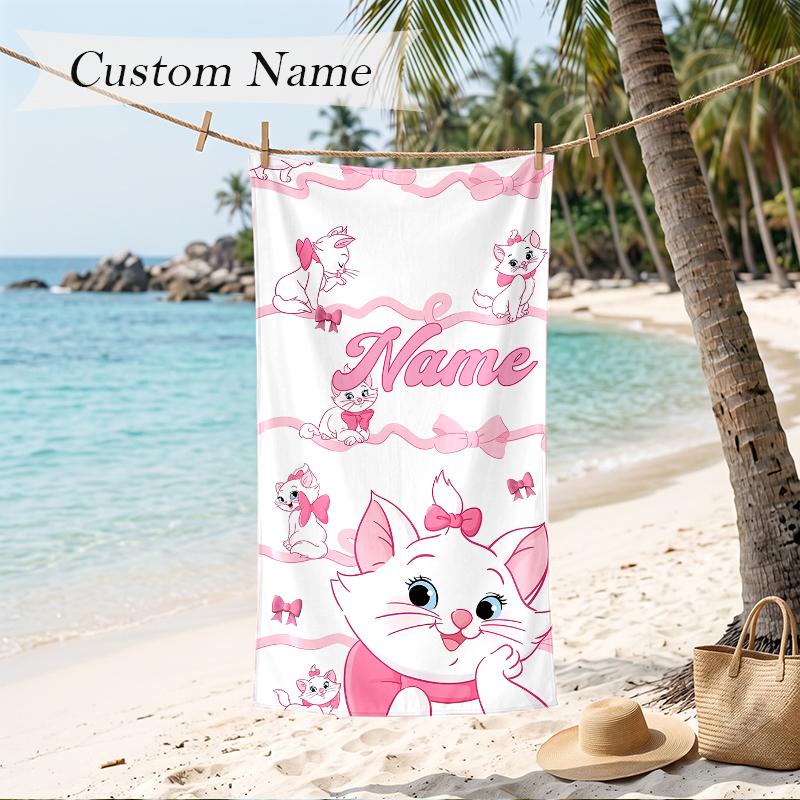 Marie Custom Name Printed Beach Towel Personalized Soft Towel For Swimming Beach Travel
