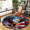 1pc Eagle Flag Round Chair Mat Office Area Rug - Non-Slip, Floor Mat for Office, Bedroom, Ideal Home Decor Gift C0112062